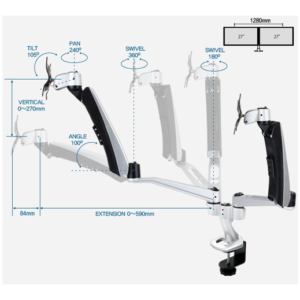 Infinite Dual Monitor Arm MR132 Specs