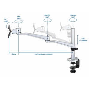 Infinite Monitor Arm MR121 Dimensions