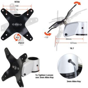 Infinite Single Monitor Arm MR117 Vesa Dimensions