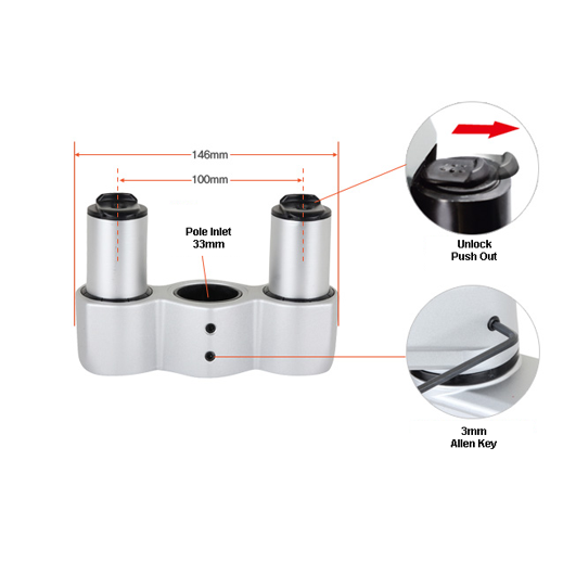 Infinite Dual Monitor Arm MR122 Joint Dimensions Infinite Dual Monitor Arm MR122 Joint Dimensions