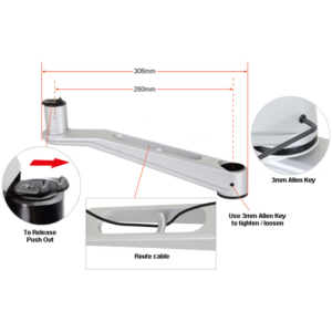 Infinite Single Monitor Arm MR117 Arm Dimensions