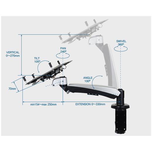 Infinite Monitor Arm MR130NB Dimensions Infinite Monitor Arm MR130NB Dimensions