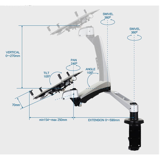 Infinite Monitor Arm MR131NB Dimensions Infinite Monitor Arm MR131NB Dimensions