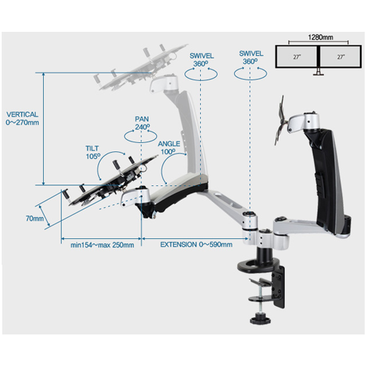 Infinite Monitor Arm MR132NB Dimensions Infinite Monitor Arm MR132NB Dimensions