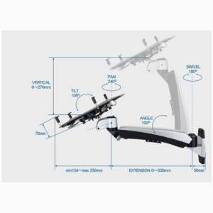 Infinite Monitor Arm MR115NB Dimensions 2