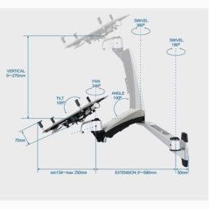 Infinite Monitor Arm MR116NB Dimensions