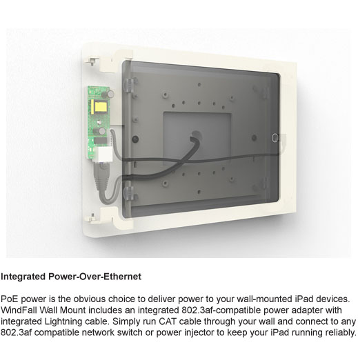 Wall Mount with POE for iPad Air and iPad Pro Wall Mount with POE for iPad Air and iPad Pro