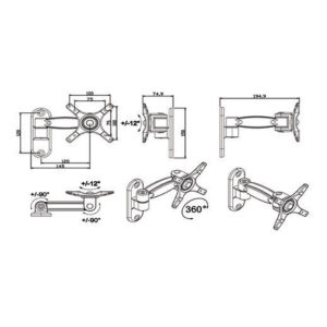 Trak Wall Mount Monitor Arm BD110SA Tech Specs