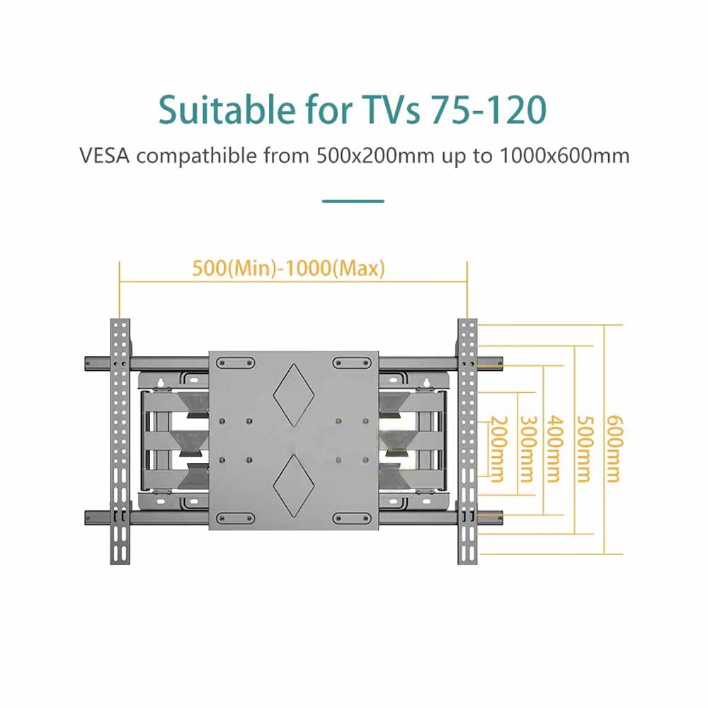BM381 Full motion TV wall bracket 4