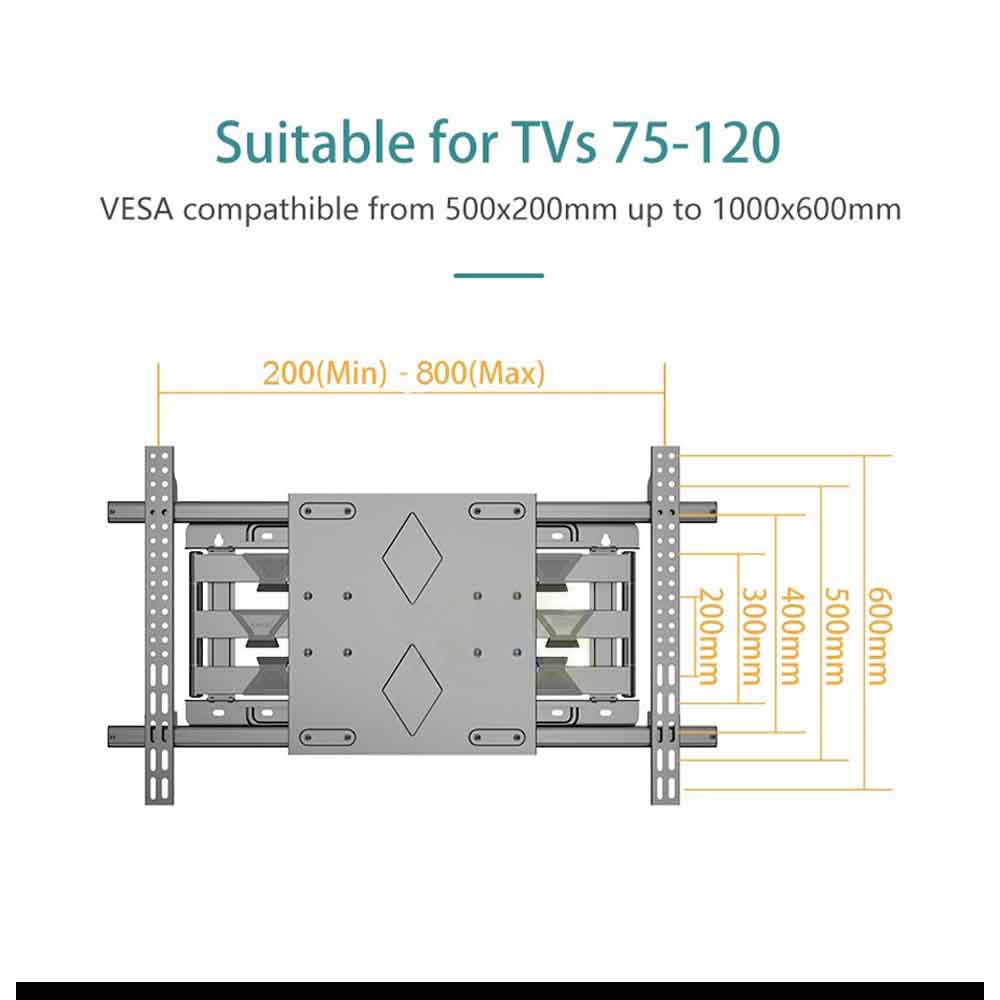 BW381 Full motion wall mount tv bracket n4